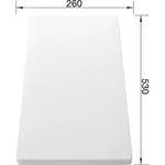 BLANCO   Разделочная доска  белый пластик 530 х 260 мм