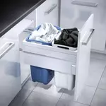 Система хранения белья Laundry Carrier 66л на выдвижной фасад 450 мм, 2 корзины, цвет - белый