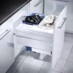 Система хранения белья Laundry Carrier 80л на выдвижной фасад 600 мм, 4 корзины, цвет - белый