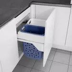 Система хранения белья Laundry Carrier 66л на выдвижной фасад 600 мм, 2 корзины, цвет - белый