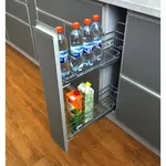 Бутылочница DYNAMIC 200 с двумя полками, хром, полного выдвижения, направляющие GRASS Dynamic-XP