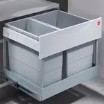 Система сортировки Raumspar Tandem S 30л на распашной фасад 600 мм, крышка - пластик, цвет – серый