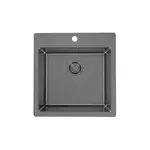 ALVEUS мойка PURE MONARCH 30 ANTHRACITE-90 FS 515X525 в компл. с выпуском без сифона