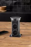 Розетка AUTOMATICK Qi врезная в столешницу, цвет - нержавейка. Комплектация: розетка, кабель для подключения к сети 220В – 2 м.
