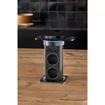 Розетка AUTOMATICK Qi врезная в столешницу, цвет - черный. Комплектация: розетка, кабель для подключения к сети 220В – 2 м.